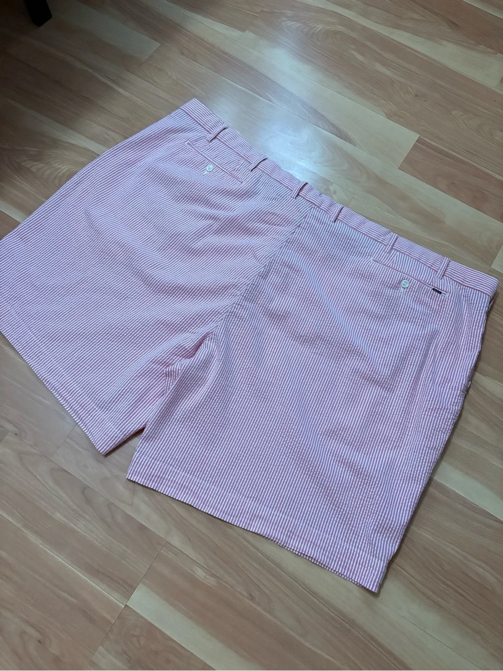 Polo Ralph Lauren Seersucker Pink Striped 9” Shorts Size 56 3X Preppy Ivy League